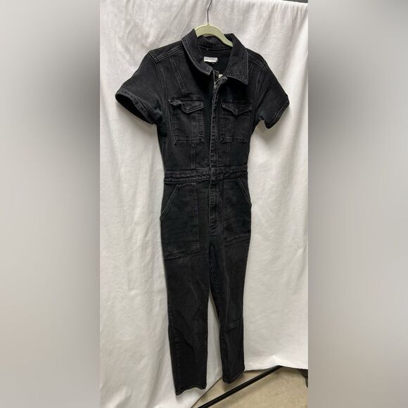 GOOD AMERICAN BLACK WASH DENIM JUMPSUIT SIZE 2 - Picture 2 of 6